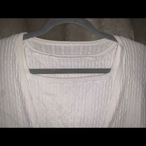 LIKE NEW SET White Knit Cardigan and matching tank M/L